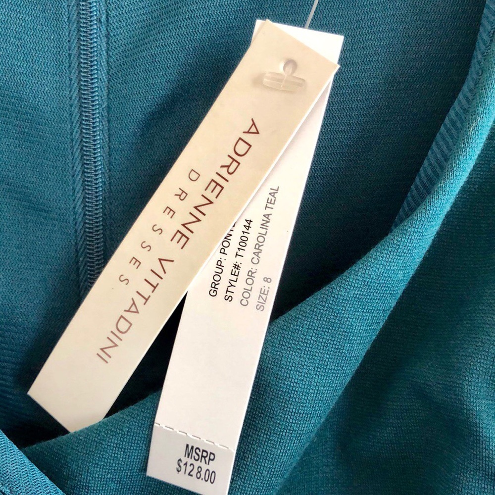 NWT Adrienne Vittadini Carolina Teal Ponte Dress - Picture 3 of 7